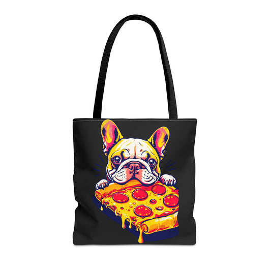 Funny French Bulldog Pizza Tote Bag - Perfect for Dog Lovers & Foodies