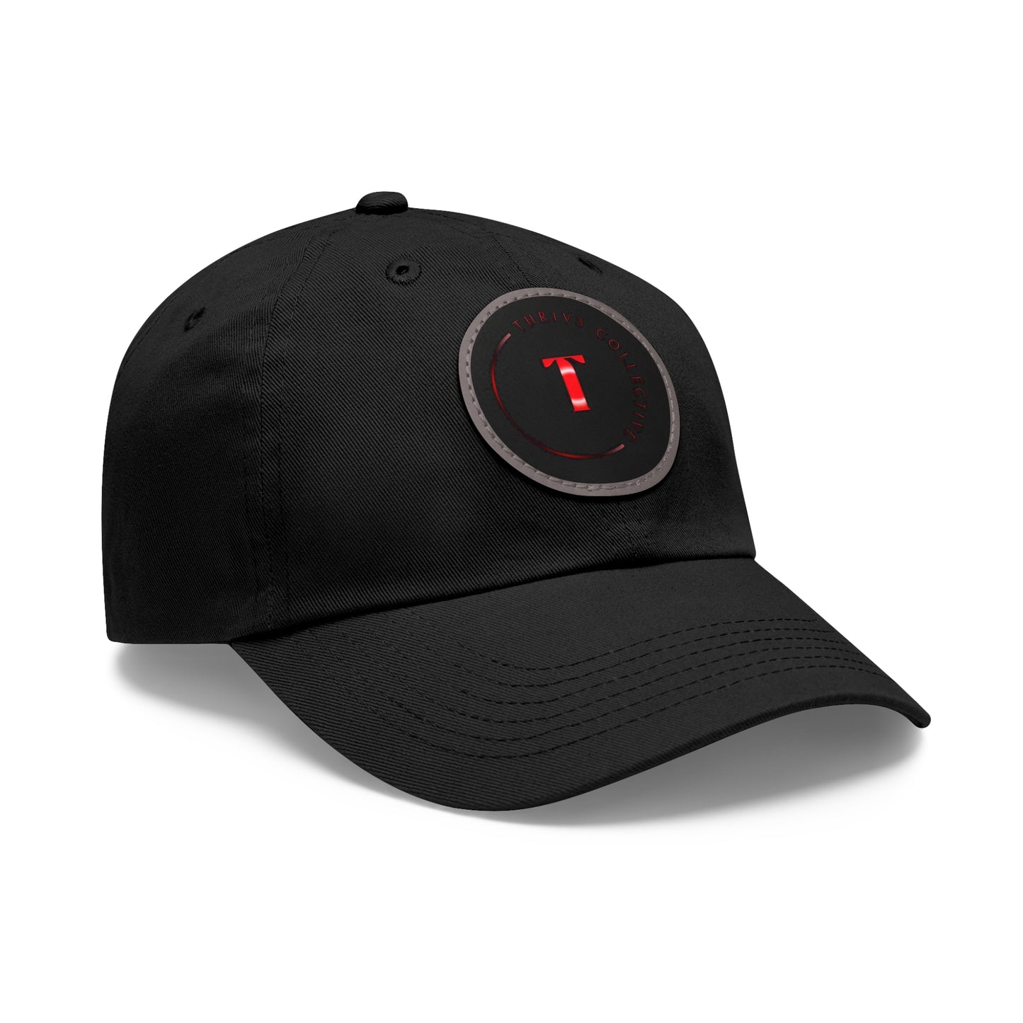 Dad Hat Leather Patch Round THR1V3 COLLECTIVE