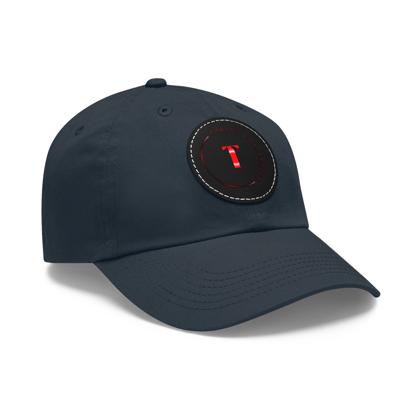 Dad Hat Leather Patch Round THR1V3 COLLECTIVE