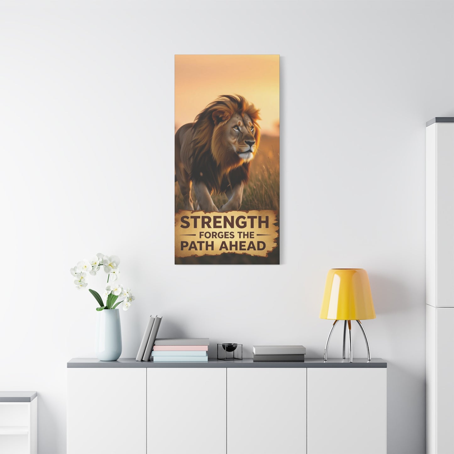 Inspirational Lion Canvas Print, Strength Motivational Wall Art, Home Decor, Lion Artwork, Gift for Nature Lovers, Leadership Inspiration