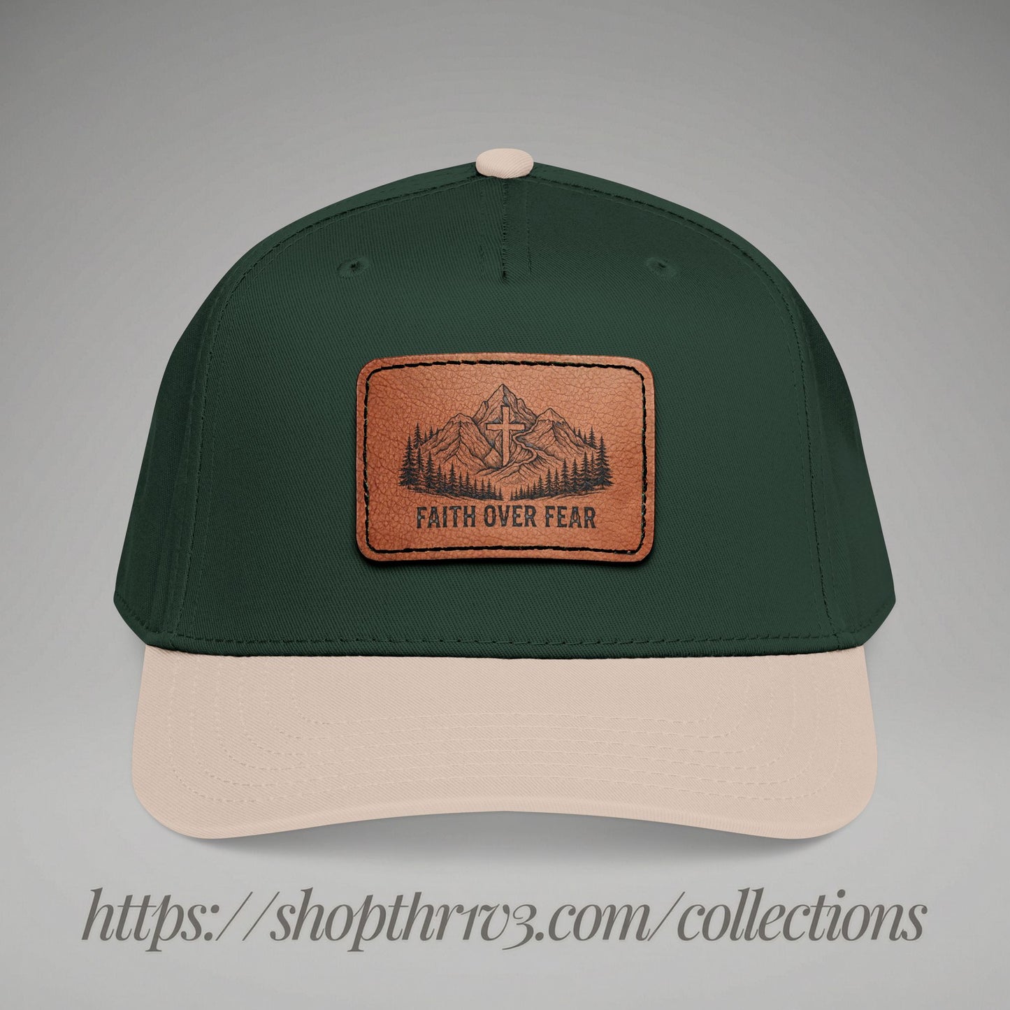 Faith Over Fear Leather Patch Baseball Cap