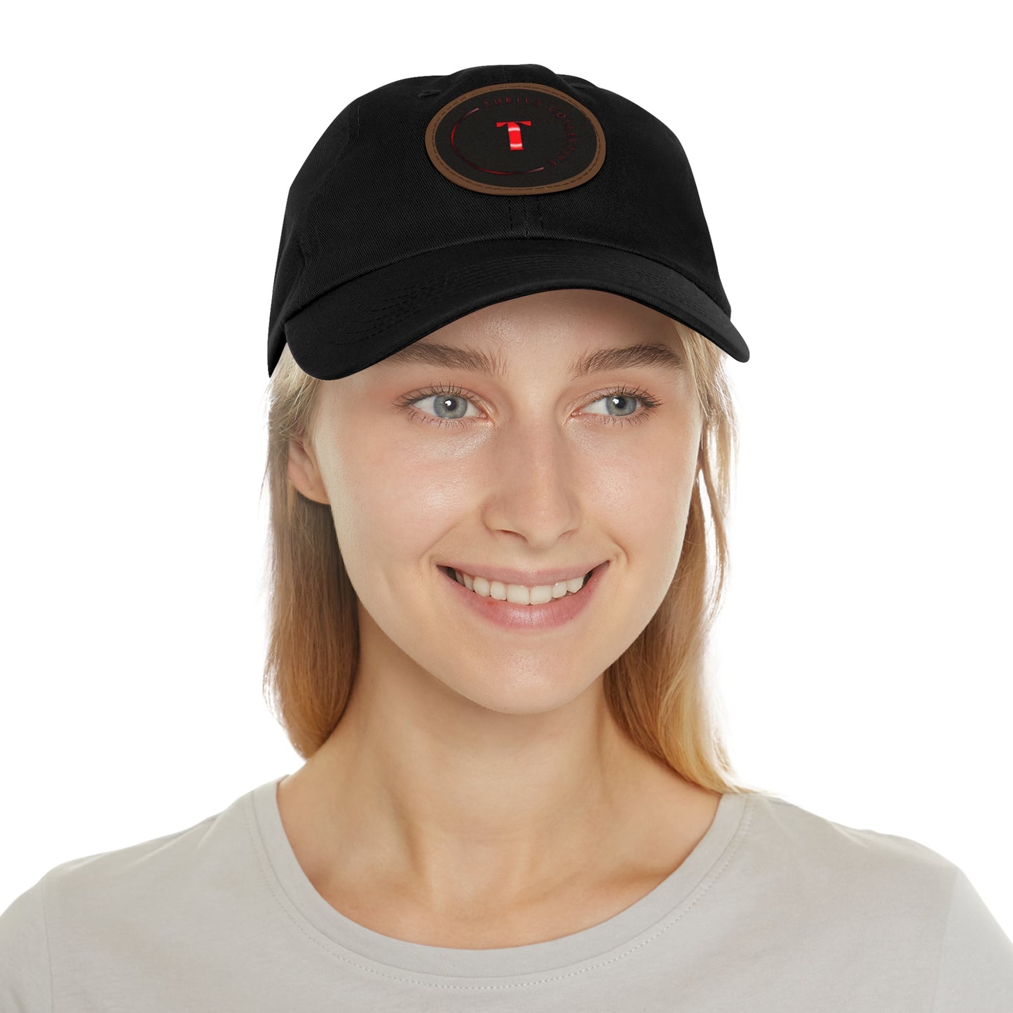 Dad Hat Leather Patch Round THR1V3 COLLECTIVE