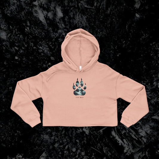 Cropped Hoodie Mystic Wolf Wilderness Paw Prnt