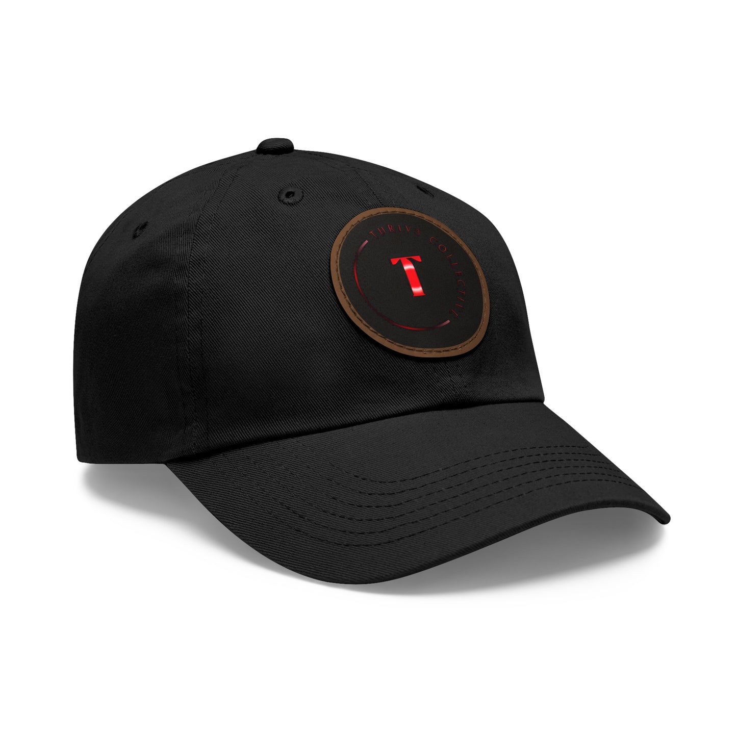Dad Hat Leather Patch Round THR1V3 COLLECTIVE