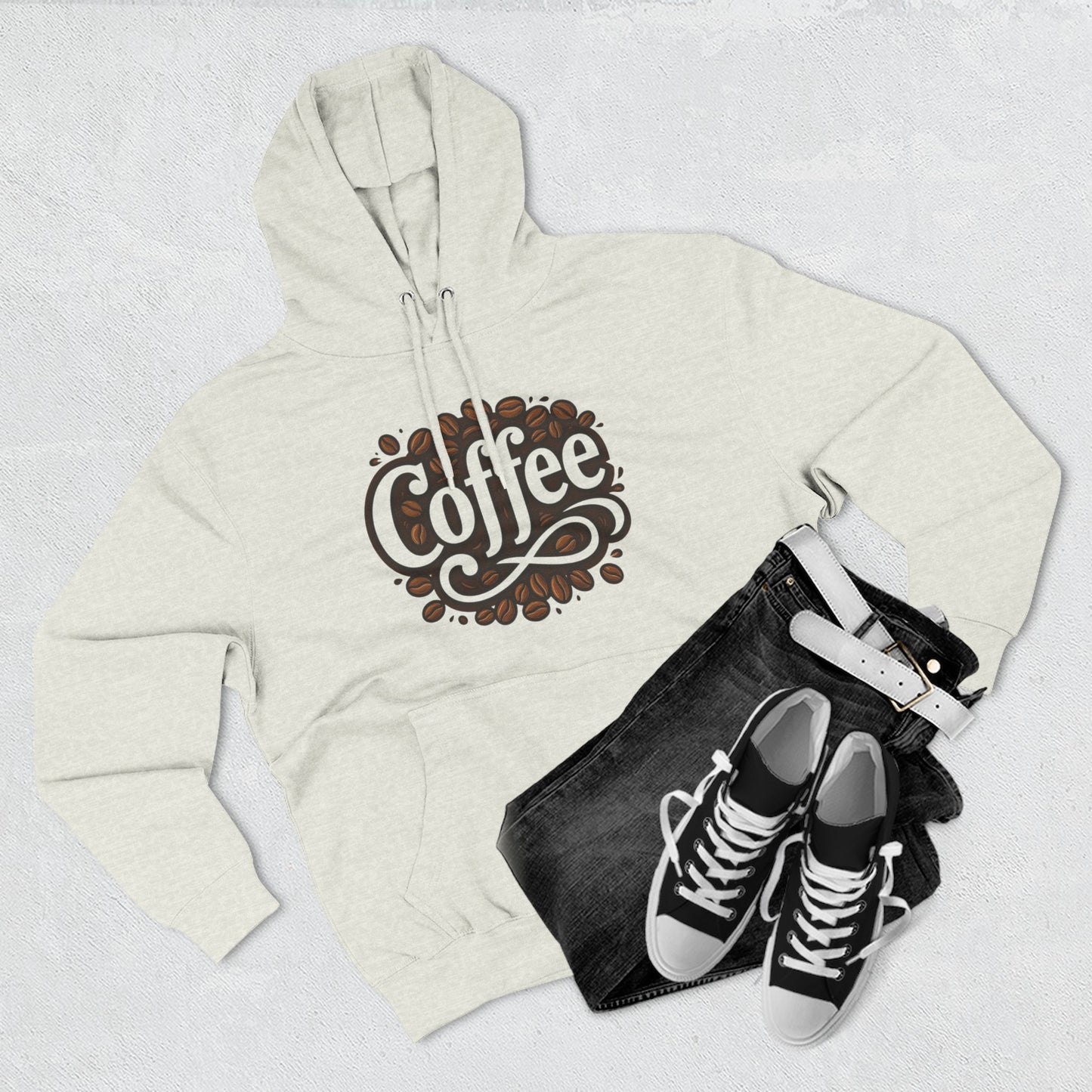 Coffee Lovers Three-Panel Fleece Hoodie, Cozy Sweatshirt, Perfect Gift for Coffee Enthusiasts, Ideal for Fall & Winter, Casual Wear