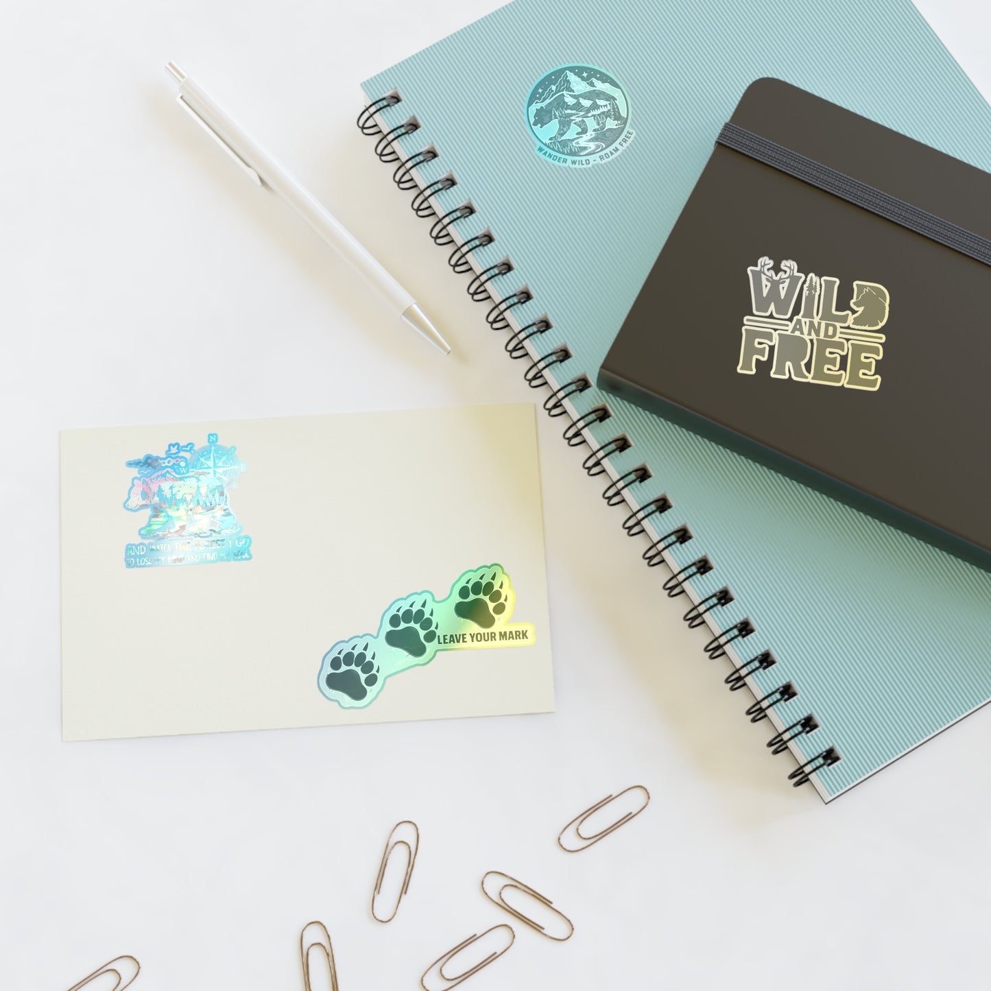 Adventure Nature Sticker Sheet — Wild and Free Mountain & Bear Decals