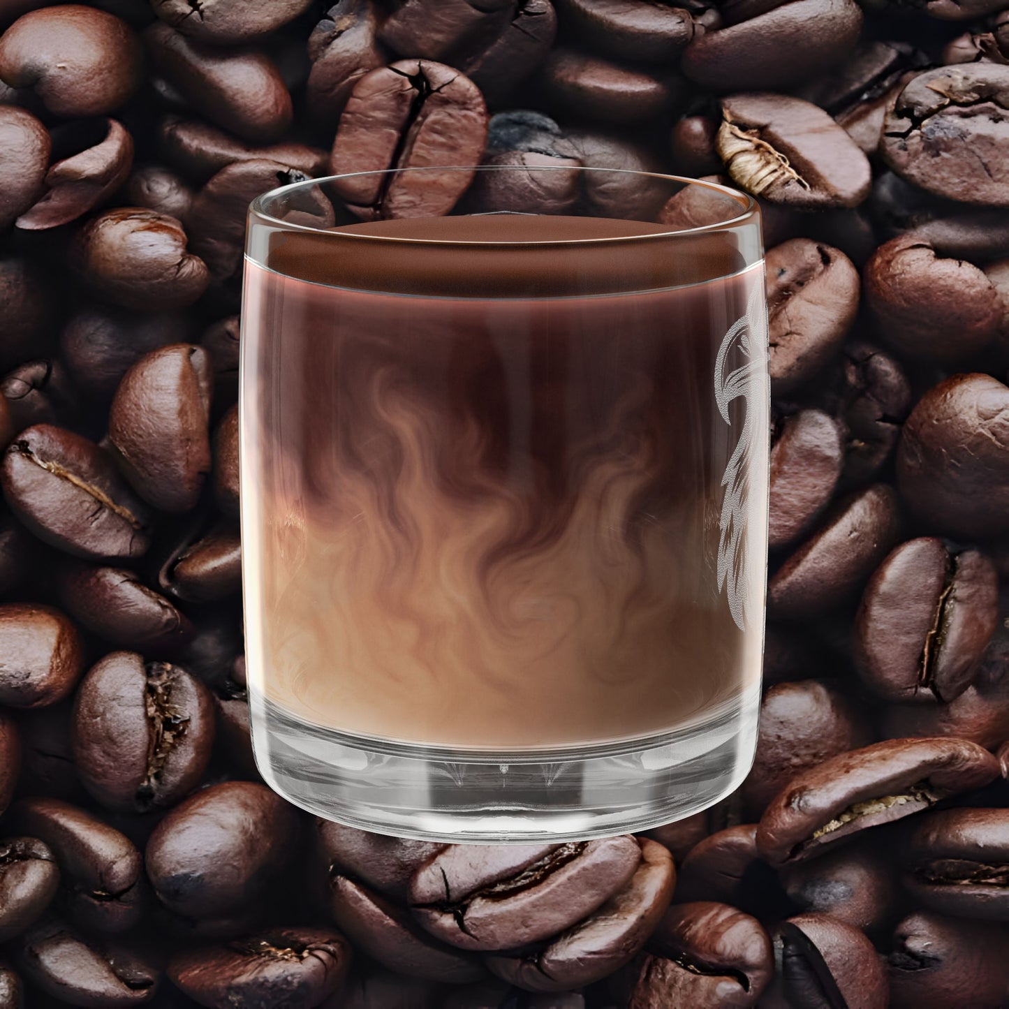 Engraved Glass Coffee Mug β Eagle & Mountain Wilderness Design | Dishwasher & Microwave Safe