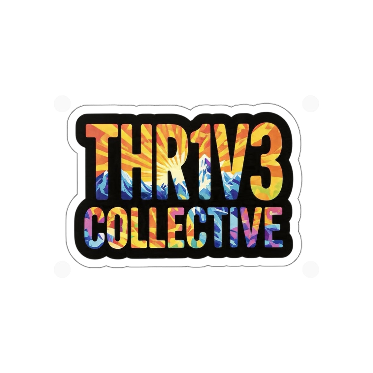 THR1V3 Collective Die-Cut Vinyl Sticker | Mountain Sunset Logo Sticker | Outdoor Lifestyle Decal | Waterproof Sticker for Laptop Water Bottle Car