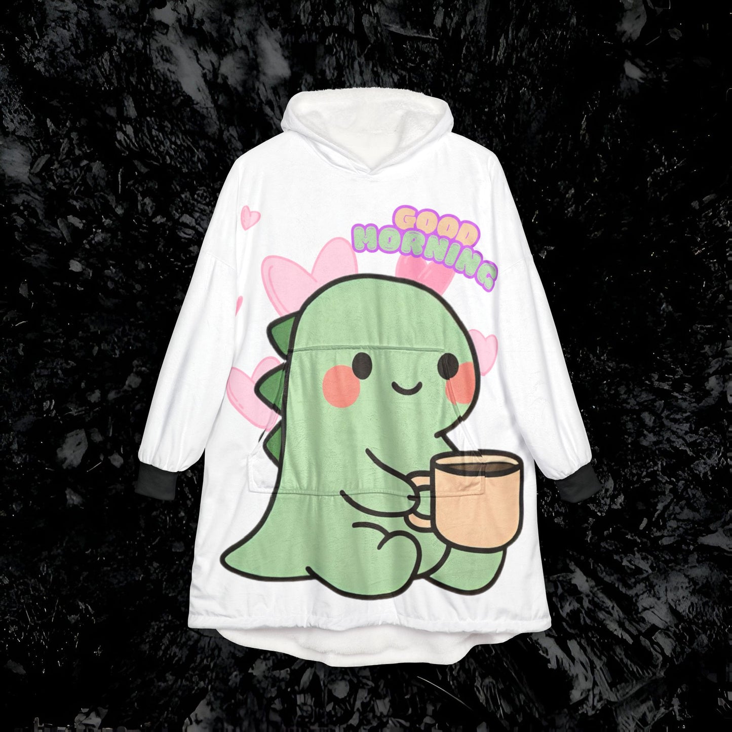 Cozy Dinosaur Hooded Blanket - Perfect for Mornings, Gifts, Loungewear, Home Decor, Relaxation