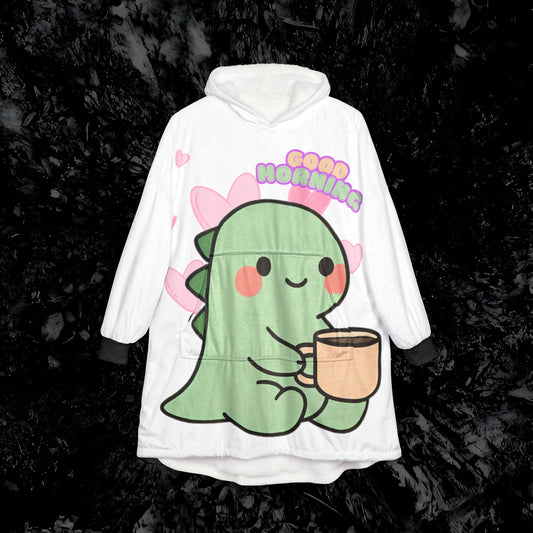 Cozy Dinosaur Hooded Blanket - Perfect for Mornings, Gifts, Loungewear, Home Decor, Relaxation