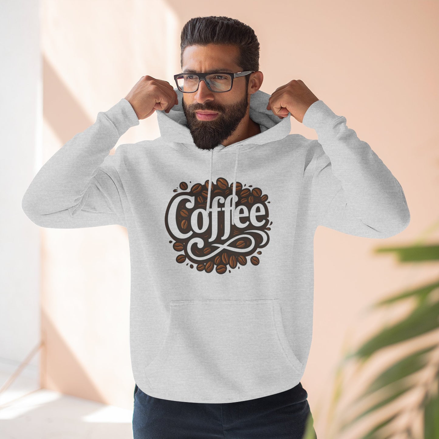 Coffee Lovers Three-Panel Fleece Hoodie, Cozy Sweatshirt, Perfect Gift for Coffee Enthusiasts, Ideal for Fall & Winter, Casual Wear