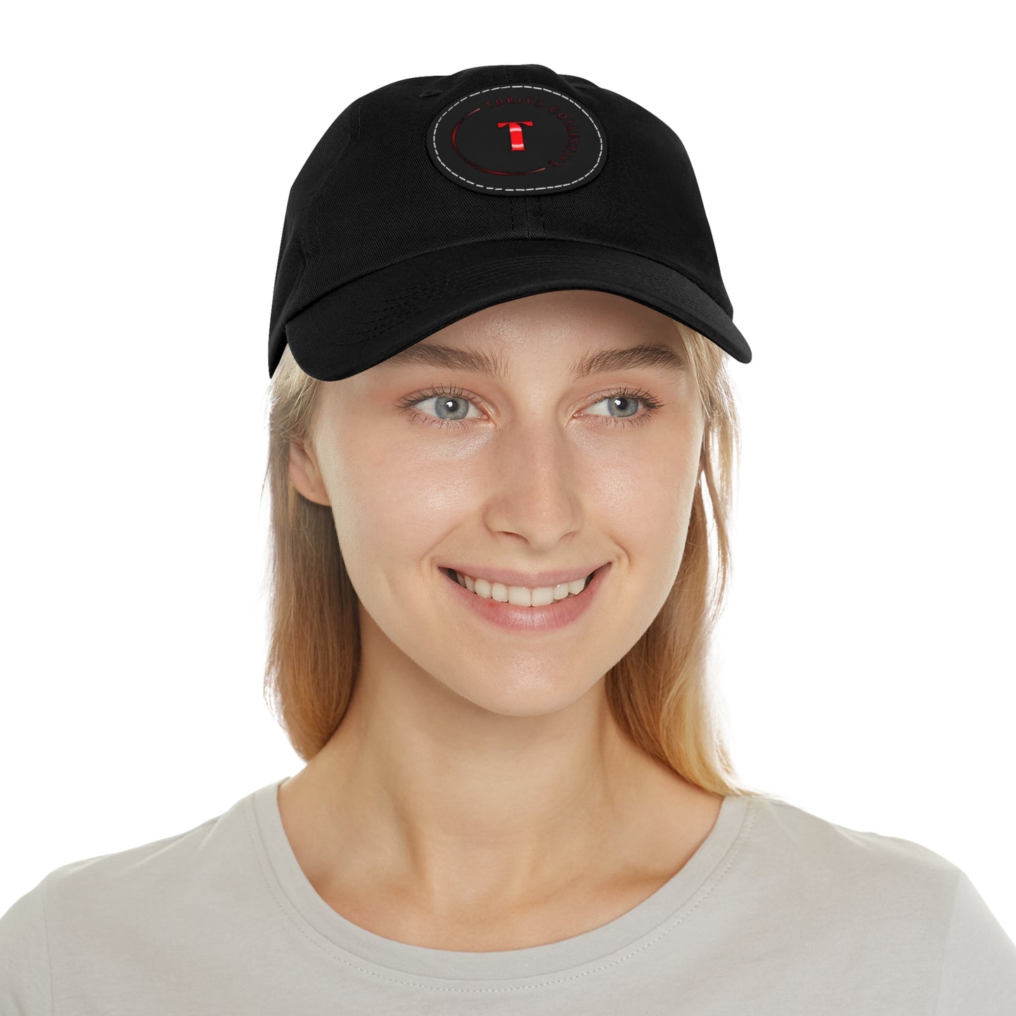 Dad Hat Leather Patch Round THR1V3 COLLECTIVE