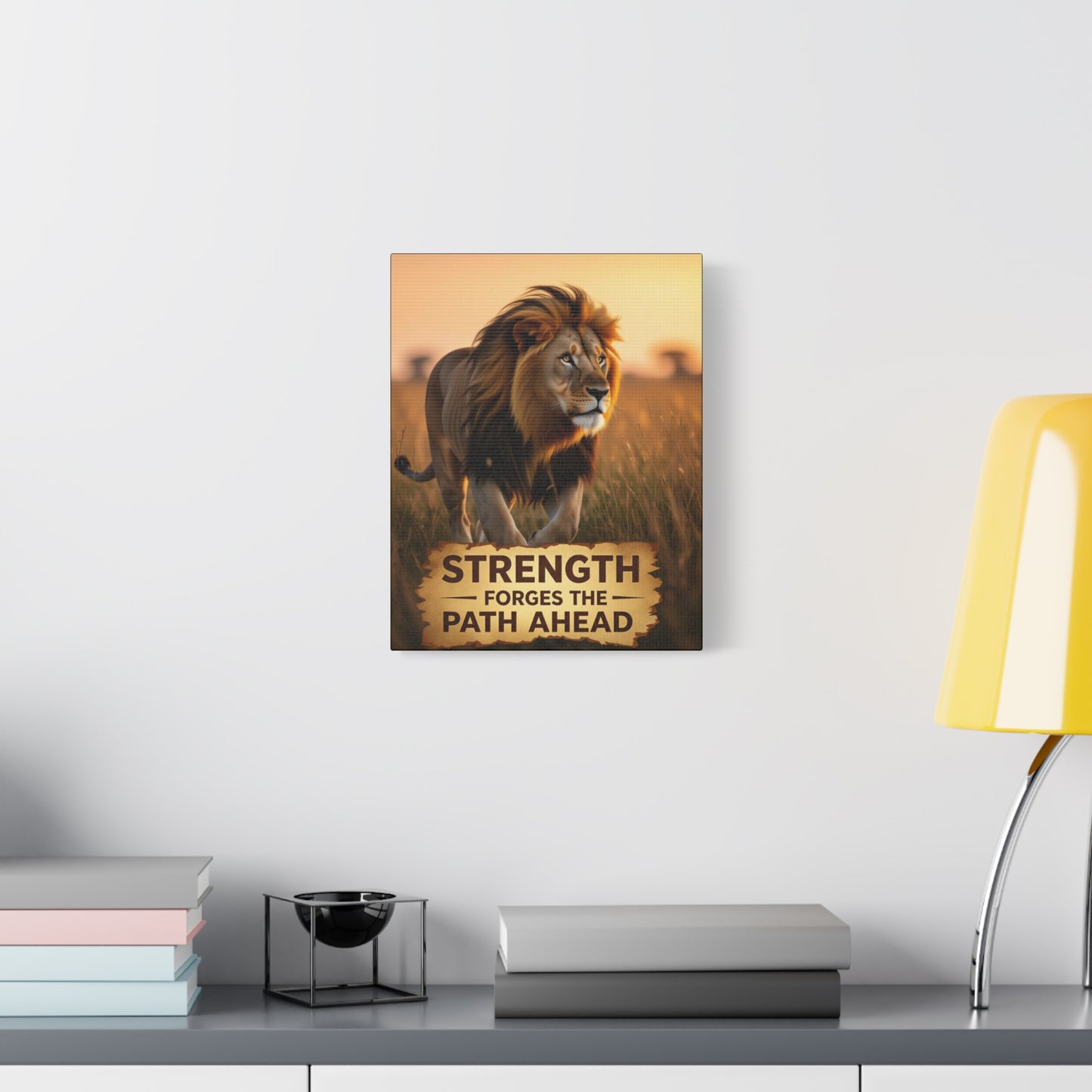 Inspirational Lion Canvas Print, Strength Motivational Wall Art, Home Decor, Lion Artwork, Gift for Nature Lovers, Leadership Inspiration