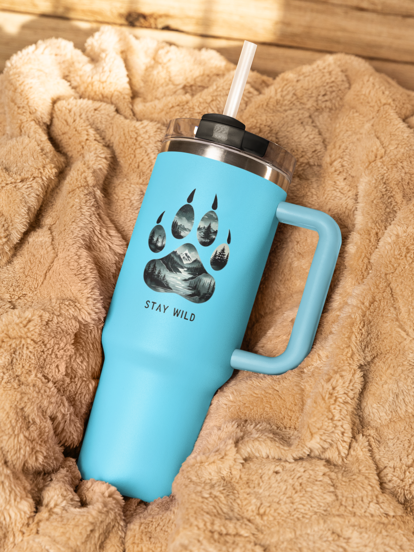 Stay Wild Insulated Travel Mug | 40oz Adventure Coffee Cup | Perfect for Nature Lovers, Camping, Road Trips, Gifts