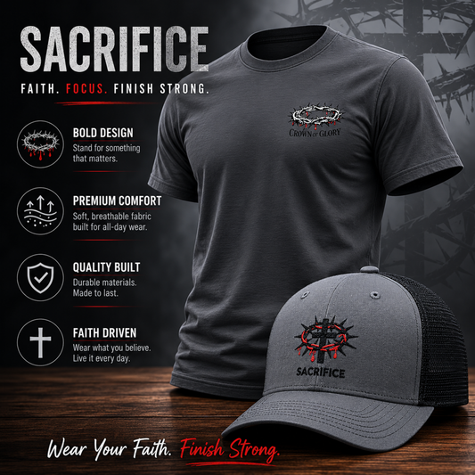 Embroidered Crown of Thorns Crown of Glory T-Shirt Christian Faith Unisex Tee Religious Apparel