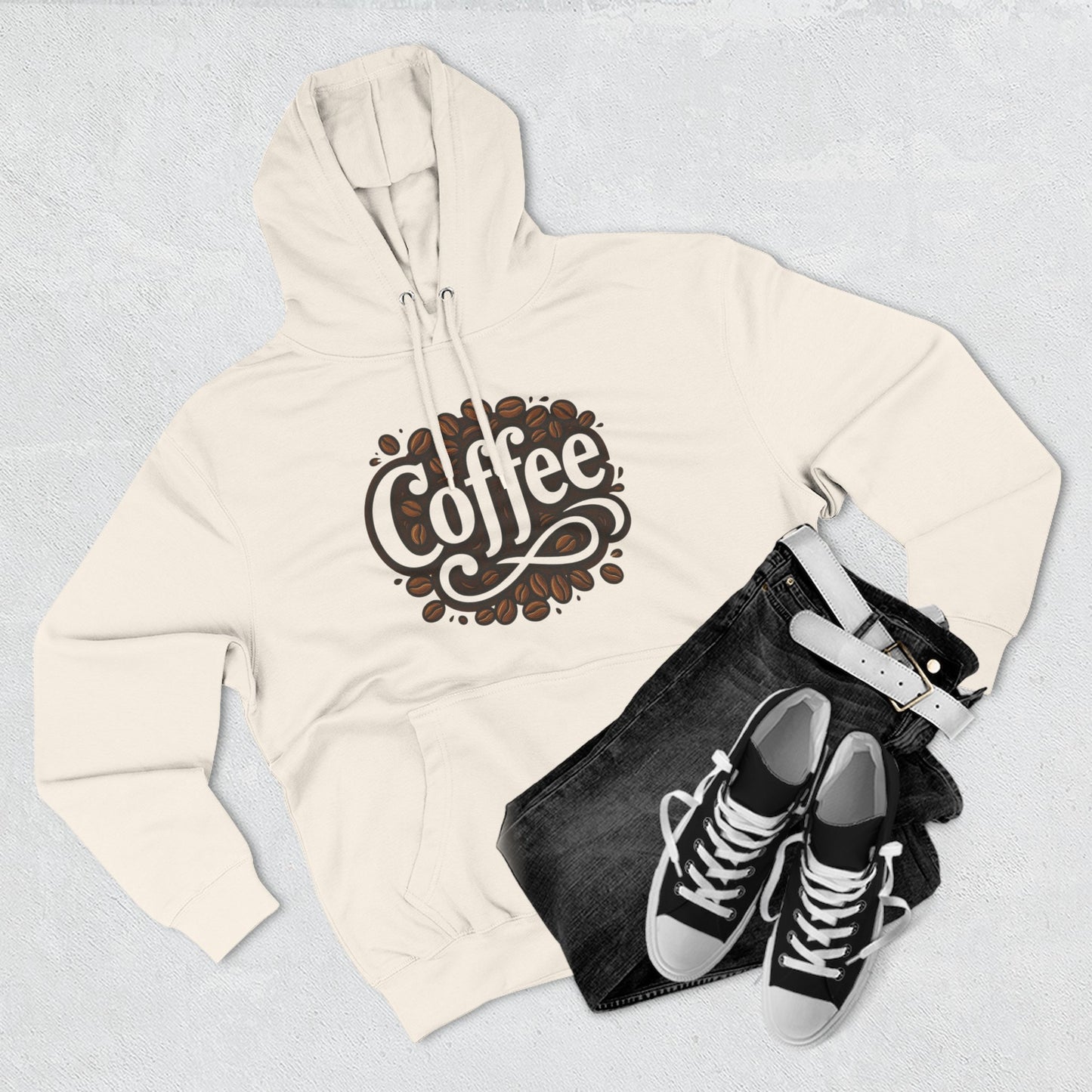 Coffee Lovers Three-Panel Fleece Hoodie, Cozy Sweatshirt, Perfect Gift for Coffee Enthusiasts, Ideal for Fall & Winter, Casual Wear