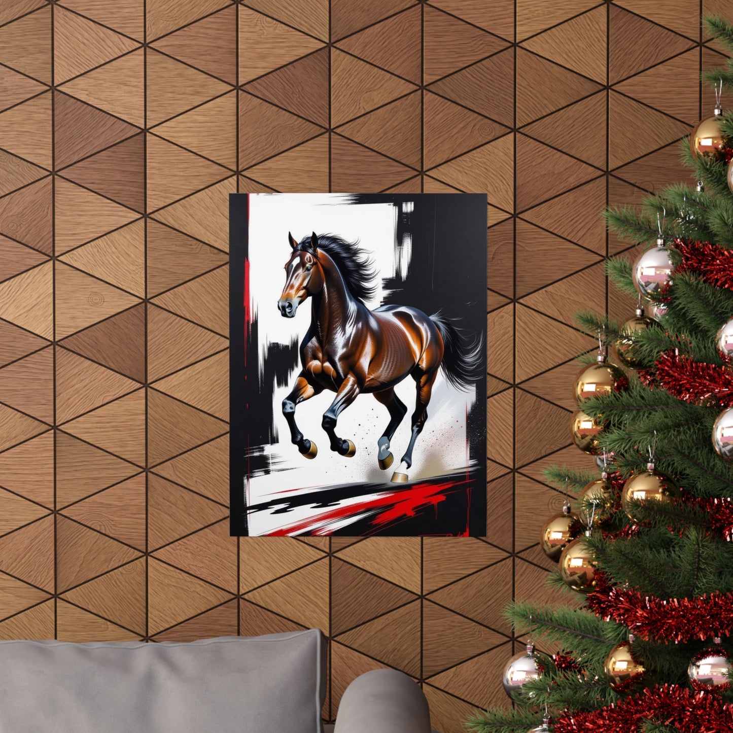 Galloping Horse Art Matte Vertical Poster - Bold Equestrian Masterpiece