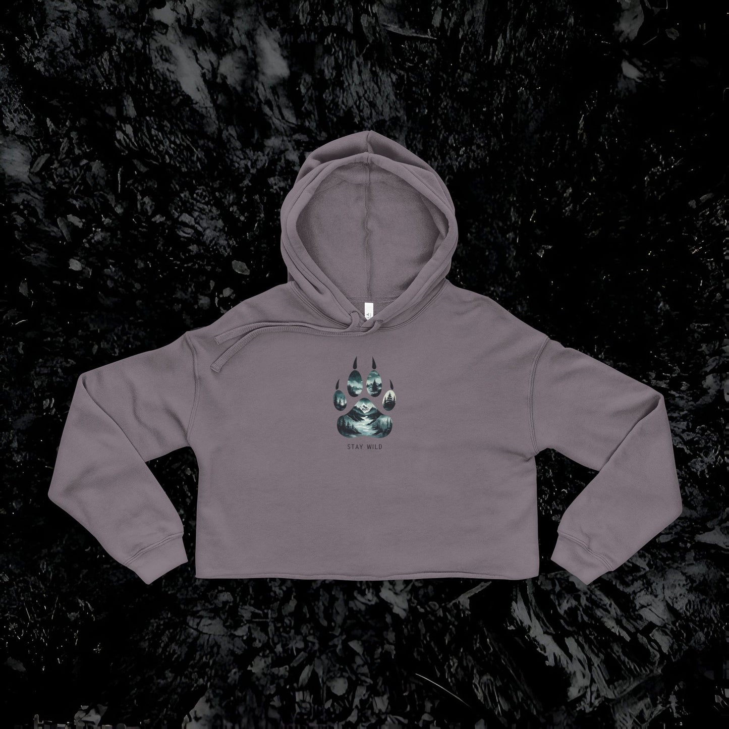 Cropped Hoodie Mystic Wolf Wilderness Paw Prnt
