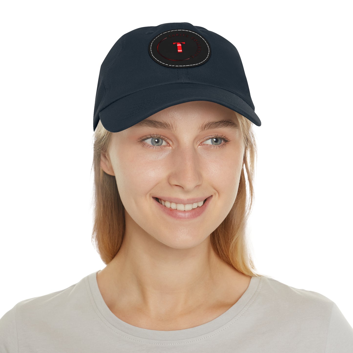 Dad Hat Leather Patch Round THR1V3 COLLECTIVE