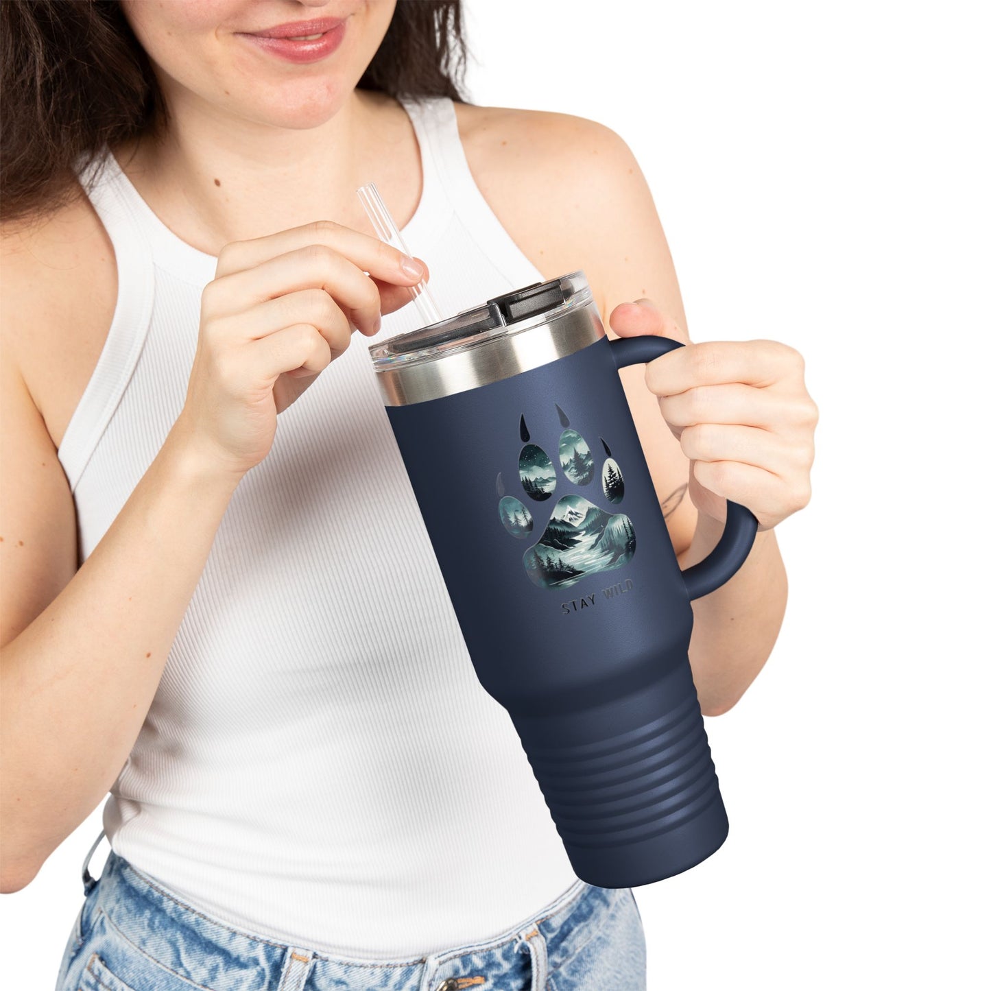 Stay Wild Insulated Travel Mug | 40oz Adventure Coffee Cup | Perfect for Nature Lovers, Camping, Road Trips, Gifts