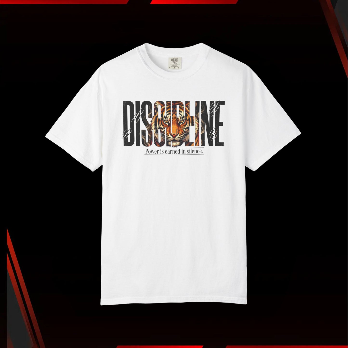 Discipline Tiger Graphic T-Shirt | Motivational Streetwear Shirt | Power Is Earned in Silence
