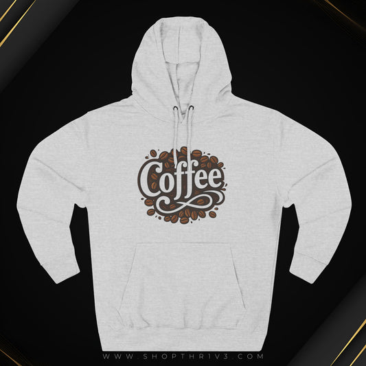 Coffee Lovers Three-Panel Fleece Hoodie, Cozy Sweatshirt, Perfect Gift for Coffee Enthusiasts, Ideal for Fall & Winter, Casual Wear