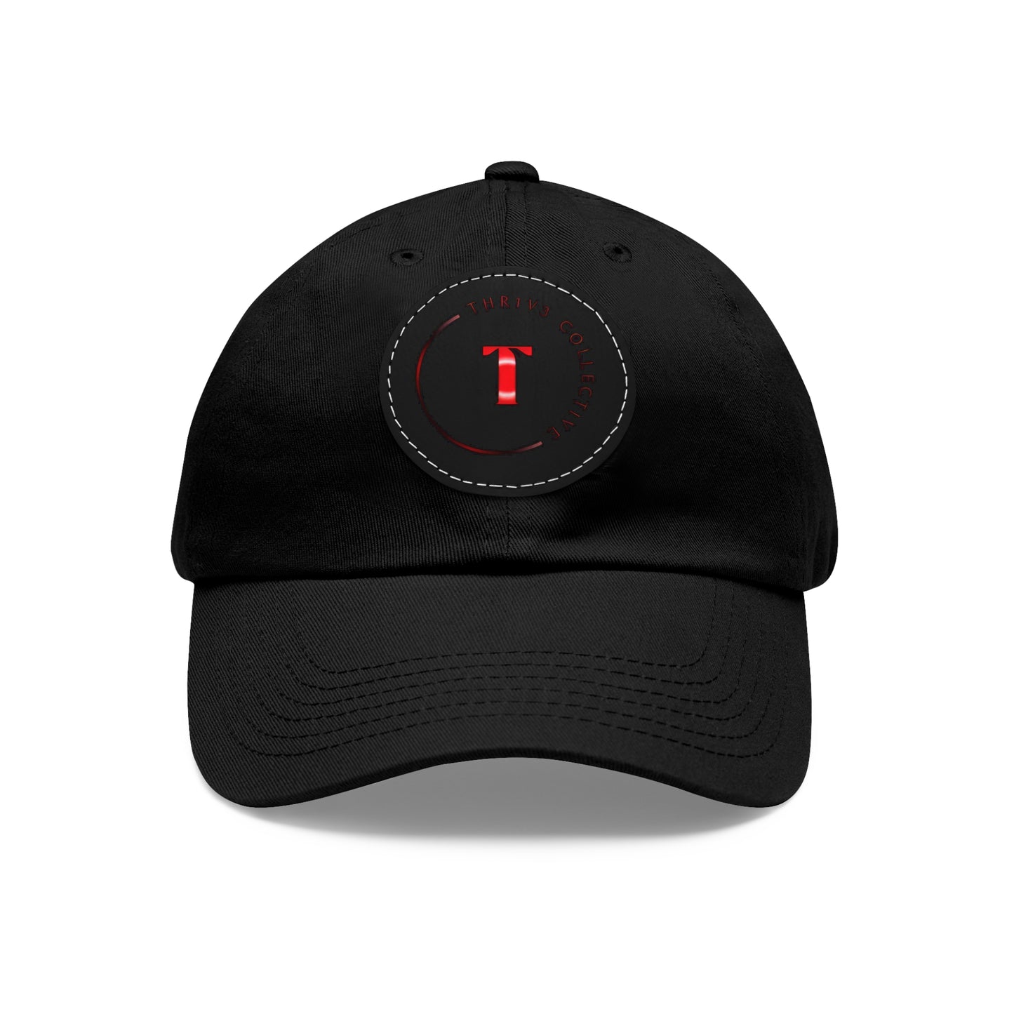 Dad Hat Leather Patch Round THR1V3 COLLECTIVE