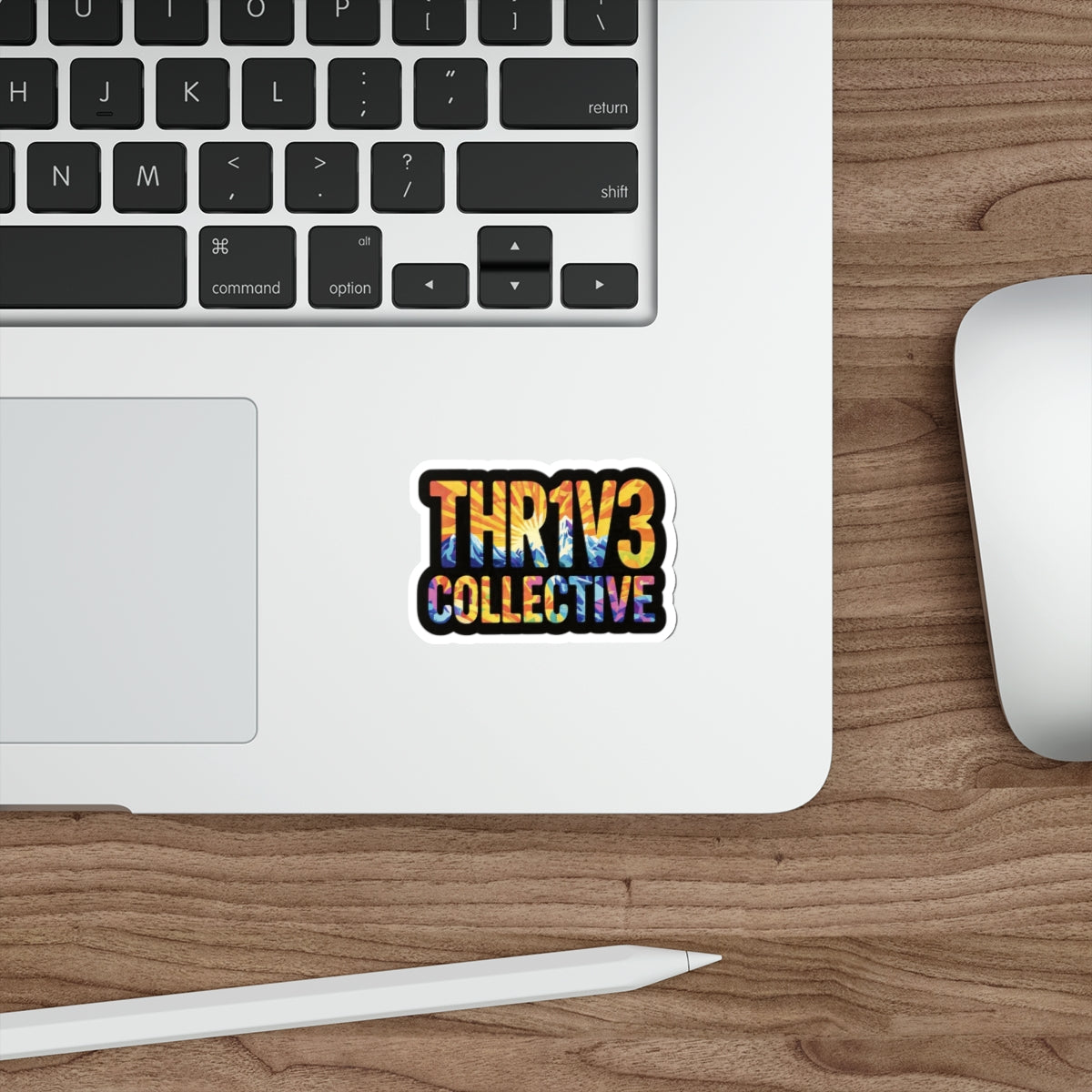 THR1V3 Collective Die-Cut Vinyl Sticker | Mountain Sunset Logo Sticker | Outdoor Lifestyle Decal | Waterproof Sticker for Laptop Water Bottle Car