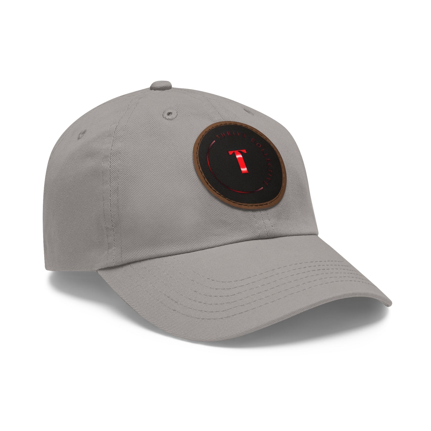 Dad Hat Leather Patch Round THR1V3 COLLECTIVE