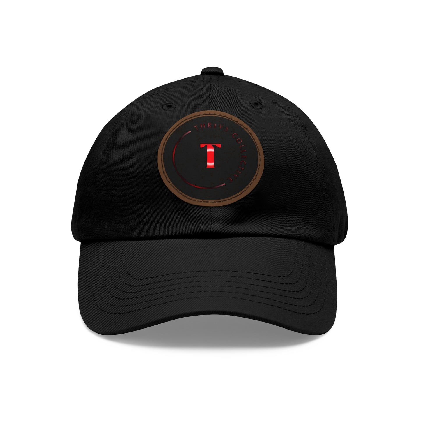 Dad Hat Leather Patch Round THR1V3 COLLECTIVE