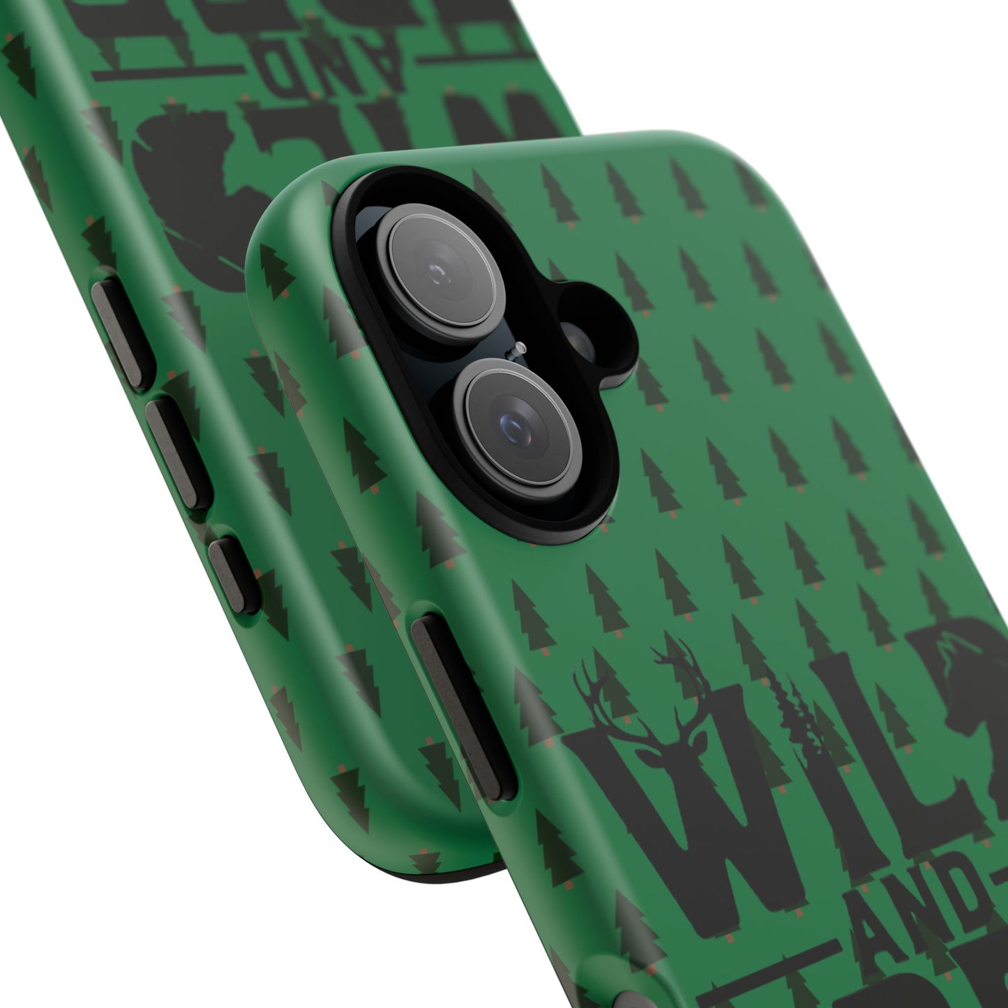 Wild and Free Bear Graphic Phone Case | Forest Pattern iPhone Case