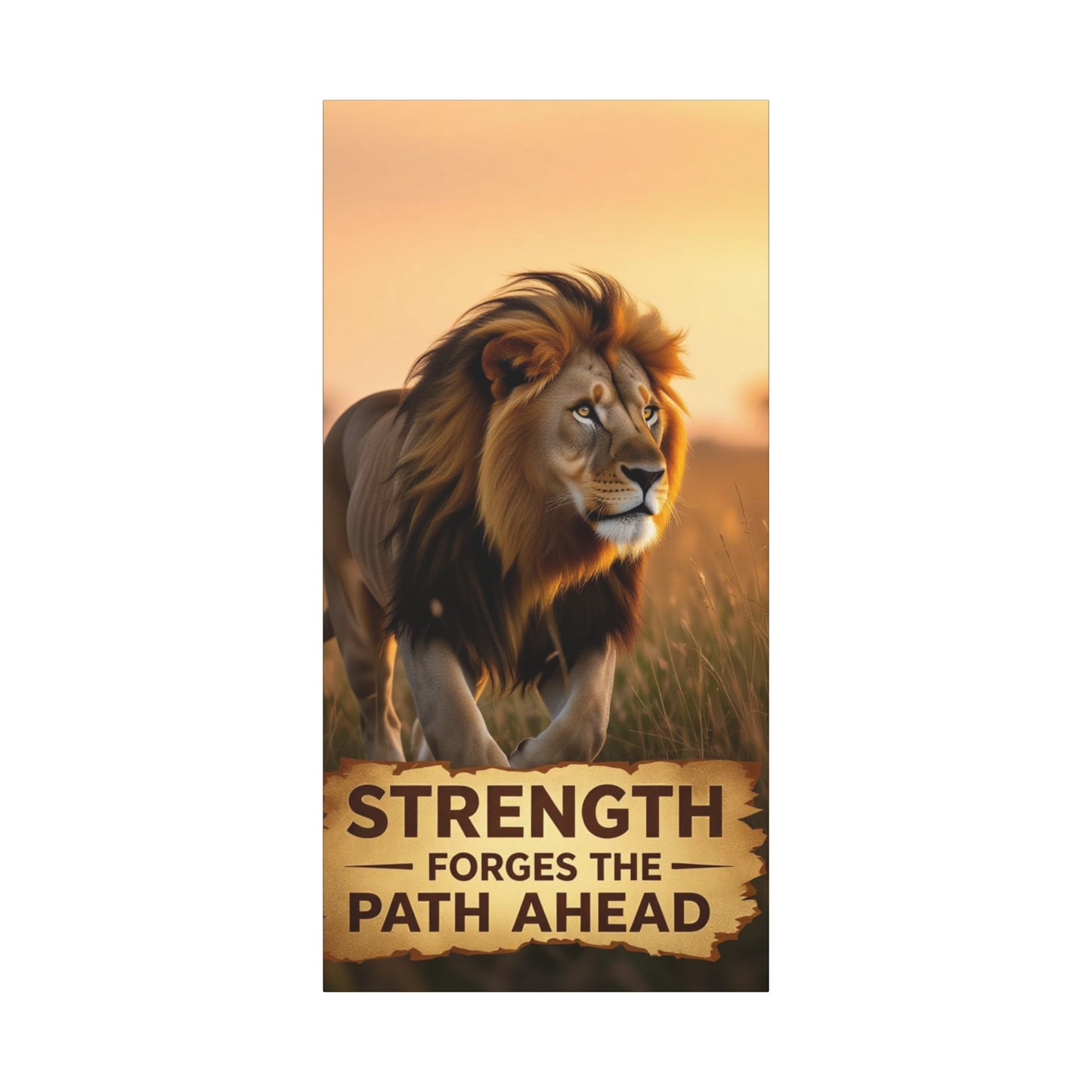 Inspirational Lion Canvas Print, Strength Motivational Wall Art, Home Decor, Lion Artwork, Gift for Nature Lovers, Leadership Inspiration