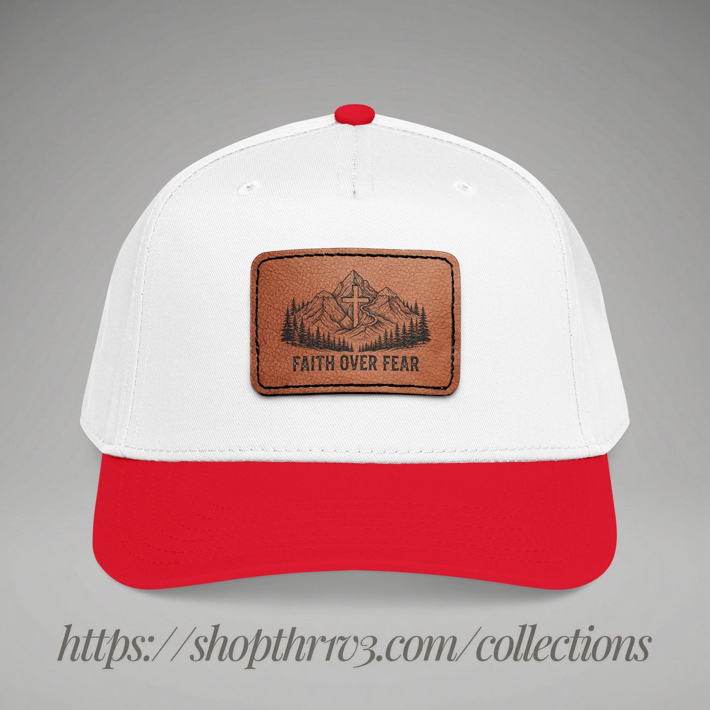 Faith Over Fear Leather Patch Baseball Cap