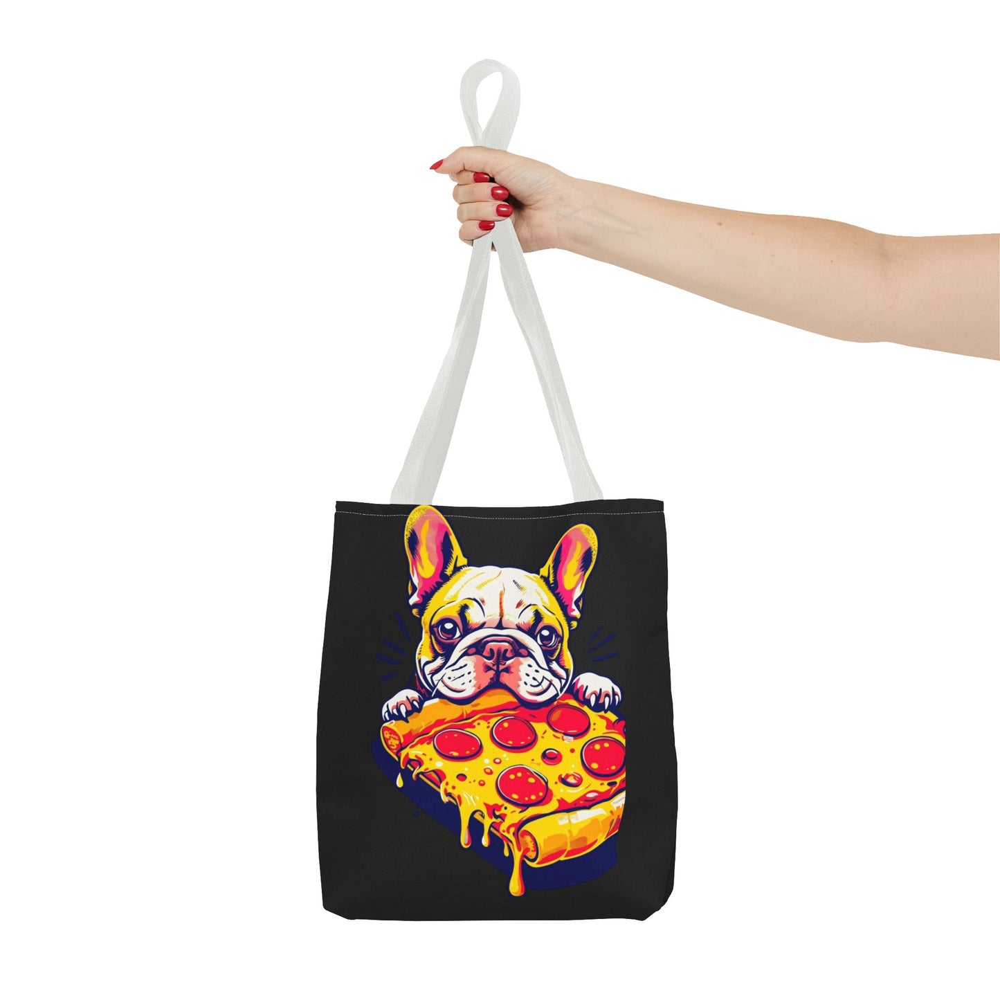 Funny French Bulldog Pizza Tote Bag - Perfect for Dog Lovers & Foodies