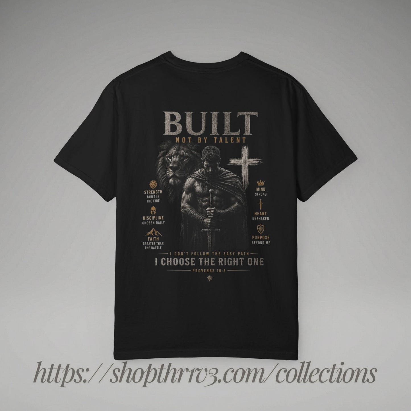 Built Not By Talent Christian Cross T-Shirt — Inspirational Faith Tee