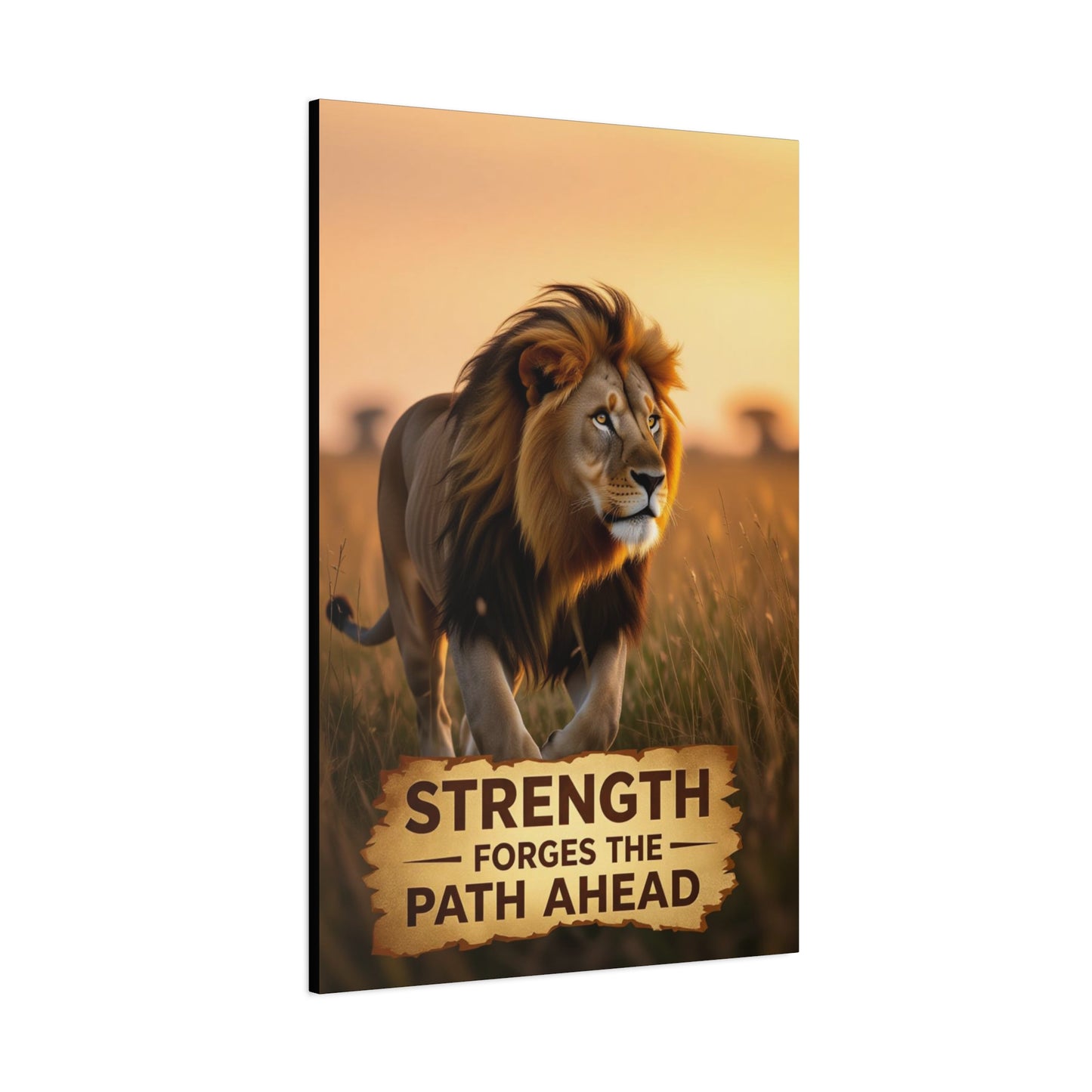 Inspirational Lion Canvas Print, Strength Motivational Wall Art, Home Decor, Lion Artwork, Gift for Nature Lovers, Leadership Inspiration