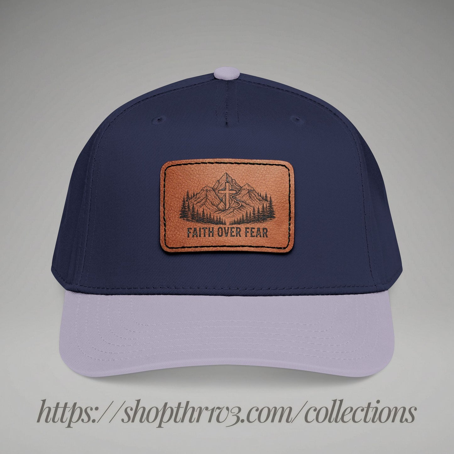 Faith Over Fear Leather Patch Baseball Cap