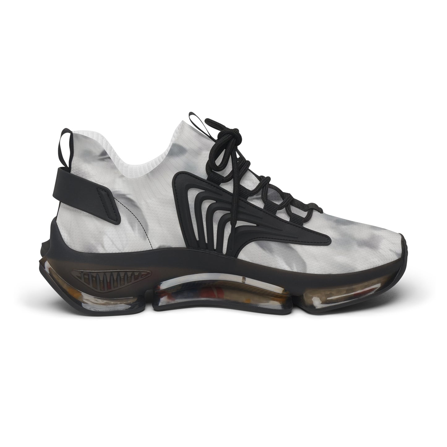 Sport Sneakers Feathered Design, Greyscale