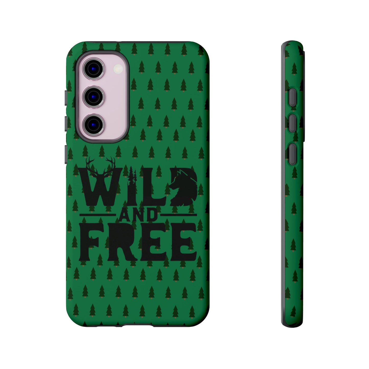 Wild and Free Bear Graphic Phone Case | Forest Pattern iPhone Case