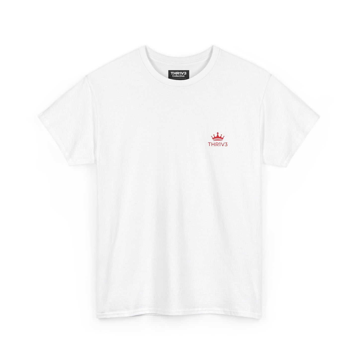 Minimalist Cross Graphic Tee — Small Chest Logo & Large Back Cross