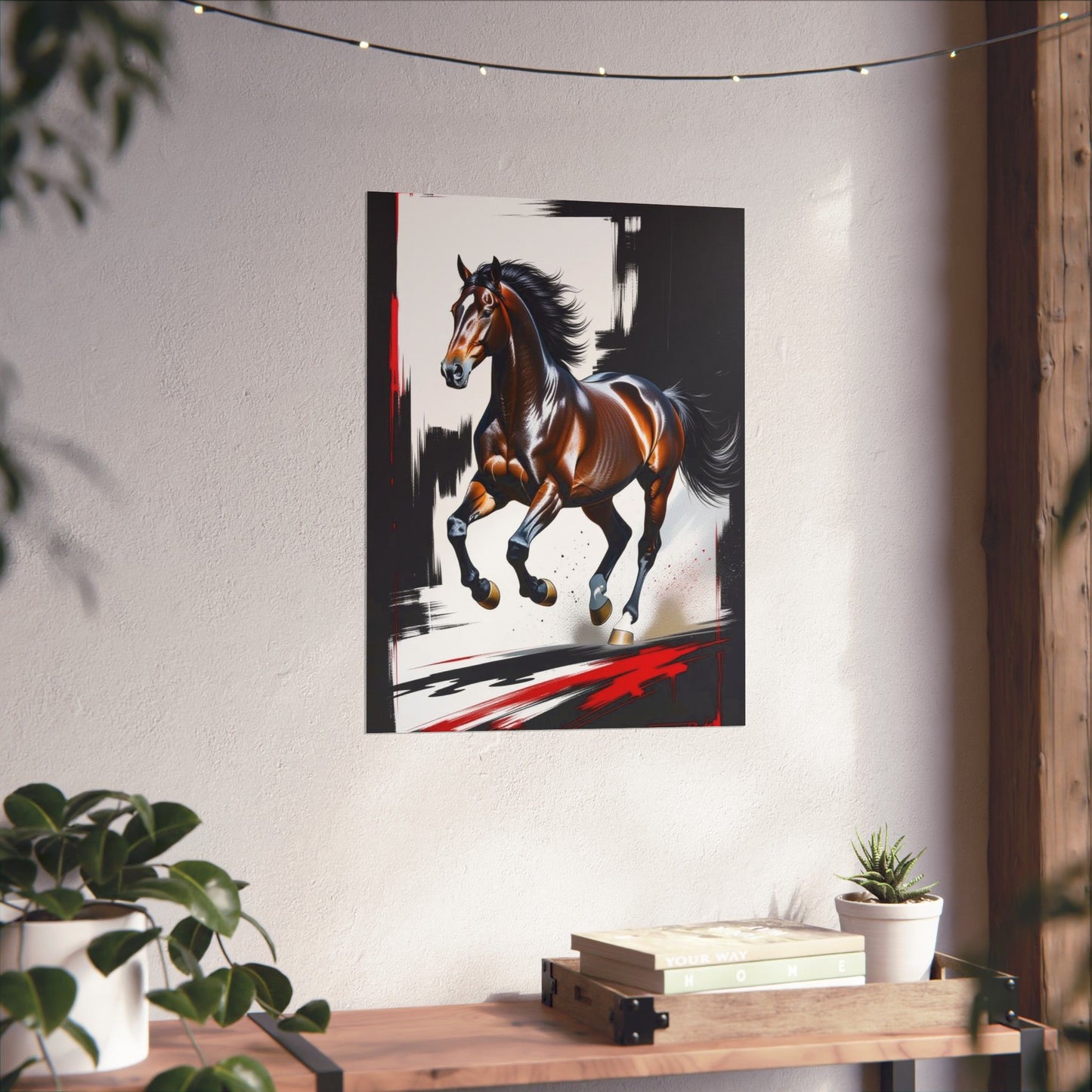 Galloping Horse Art Matte Vertical Poster - Bold Equestrian Masterpiece
