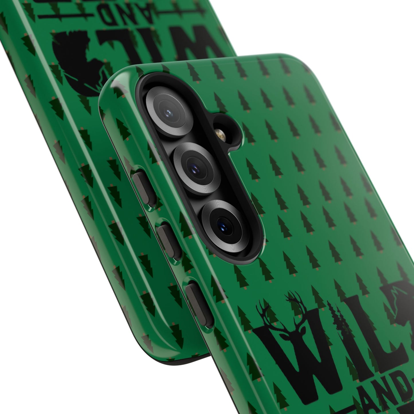 Wild and Free Bear Graphic Phone Case | Forest Pattern iPhone Case