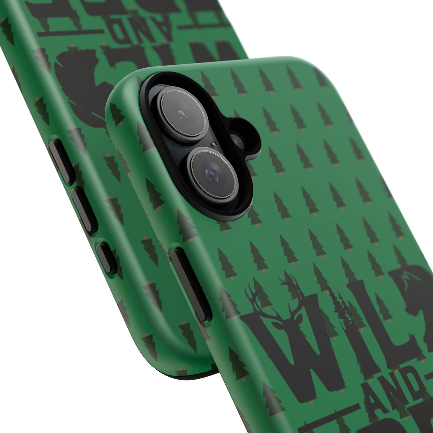 Wild and Free Bear Graphic Phone Case | Forest Pattern iPhone Case