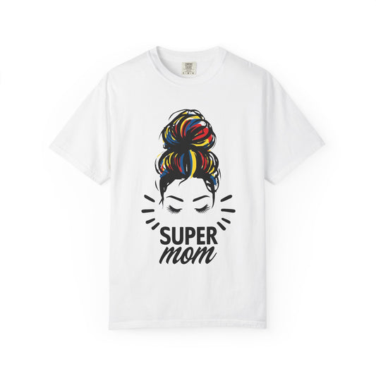 Supermom Women's Tee, Vibrant Bold Unisex T-shirt, Colorful Mother's Day Shirt, Embrace Mom Gift, Fun Graphic Tees for Her