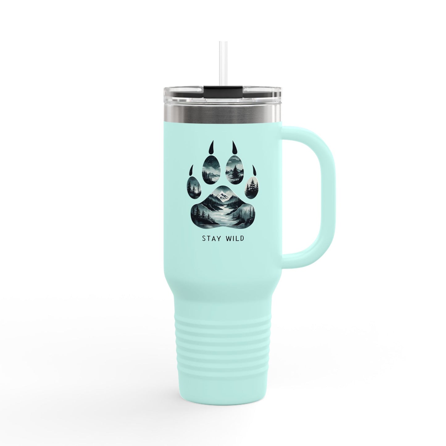 Stay Wild Insulated Travel Mug | 40oz Adventure Coffee Cup | Perfect for Nature Lovers, Camping, Road Trips, Gifts