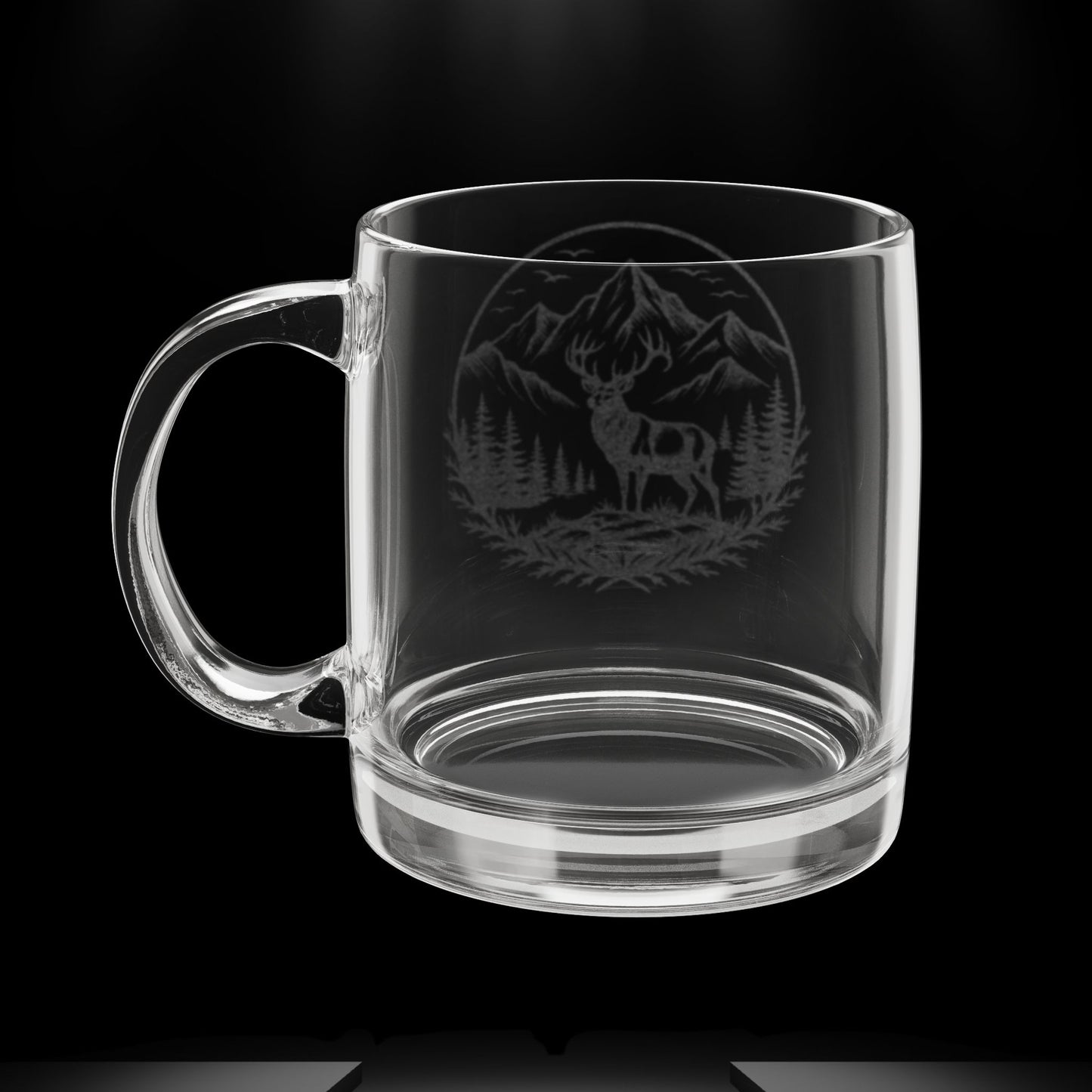 Glass Coffee Mug (Engraved) Majestic Elk Wilderness
