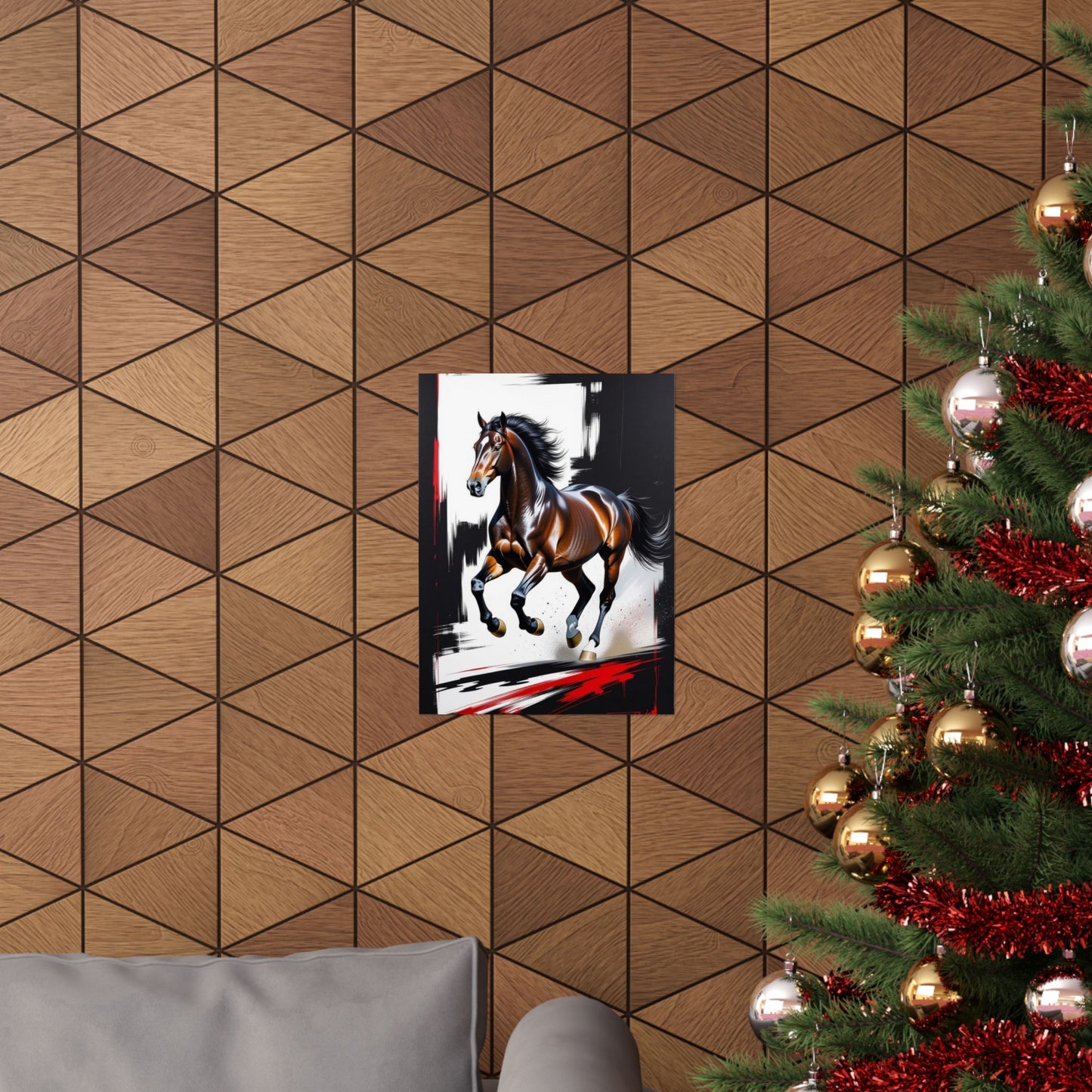 Galloping Horse Art Matte Vertical Poster - Bold Equestrian Masterpiece