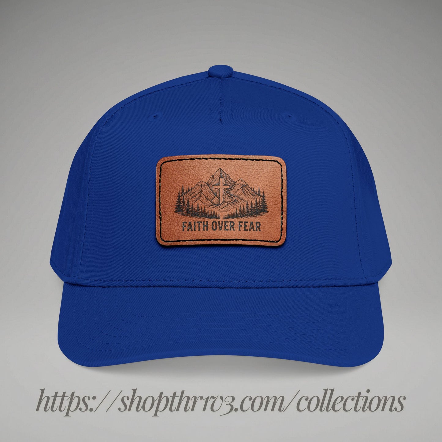 Faith Over Fear Leather Patch Baseball Cap