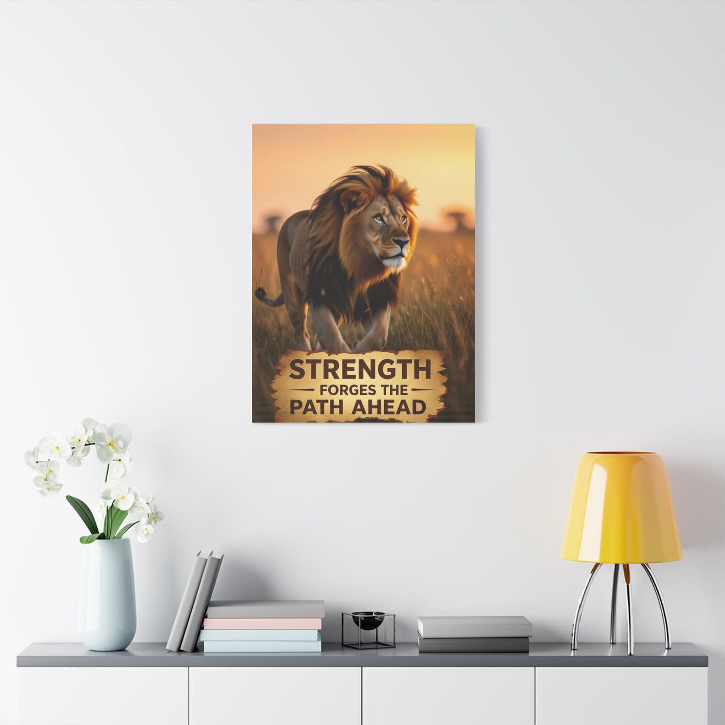 Inspirational Lion Canvas Print, Strength Motivational Wall Art, Home Decor, Lion Artwork, Gift for Nature Lovers, Leadership Inspiration
