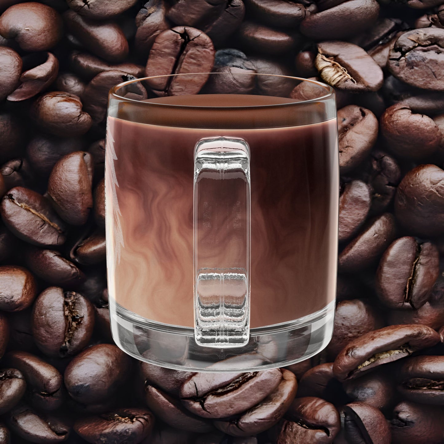 Engraved Glass Coffee Mug – Eagle & Mountain Wilderness Design | Dishwasher & Microwave Safe